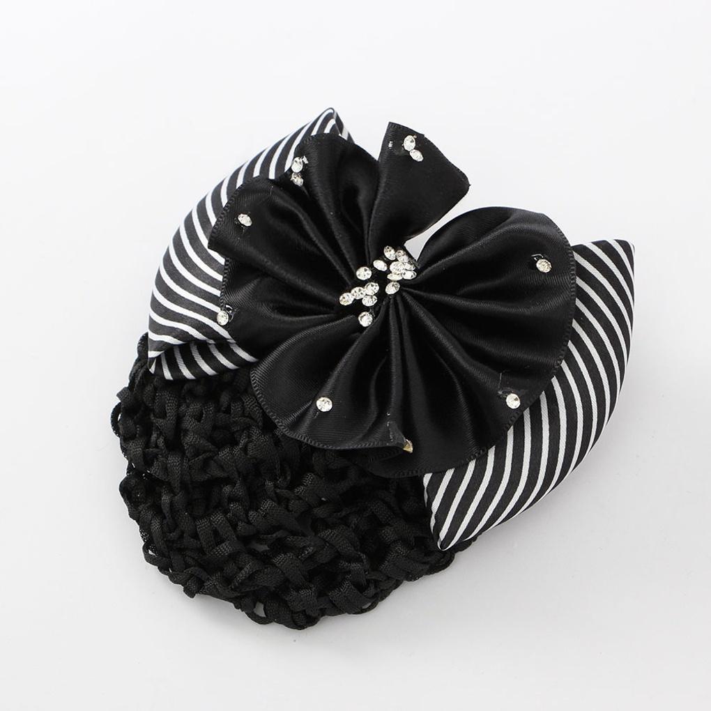 Women's Daily Cubic Decorative Ribbon Hair Net Updo Hair Net
