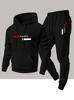 Herren Freizeit Sportanzug Mode PARIS Buchstaben Druck Kapuzenpullover Hose Zweiteiliges Set