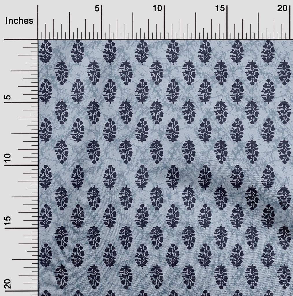 oneOone Cotton Flex Light Gray Fabric Ethnic Block Sewing Material Print Fabric By The Yard 40 Inch