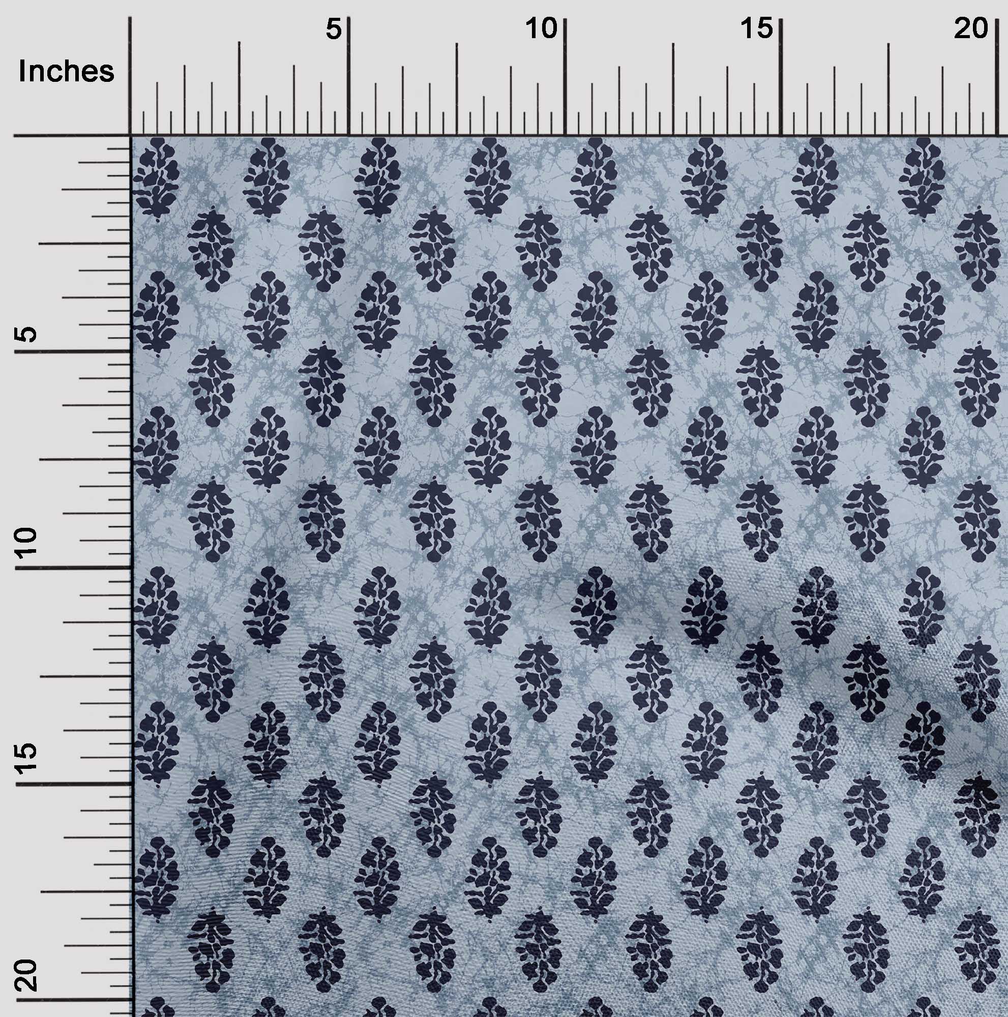 

oneOone Cotton Flex Light Gray Fabric Ethnic Block Sewing Material Print Fabric By The Yard 40 Inch 42 Inch Wide - Viscose Chiffon синій