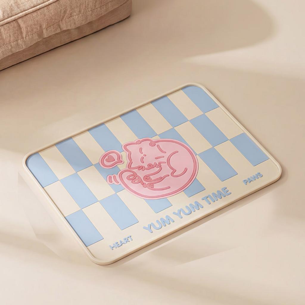 Pet Feeding Mat Silicone Non Slip Waterproof Easy Clean Foldable Design Durable Food Tray Protector for Cats and Dogs