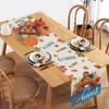 Bonhause Turkey Thanksgiving Table Runner 13x90 Inch Fall Autumn Maple Leaves Gobble Happy Harvest Kitchen Dinning Table Decoration for Indoor