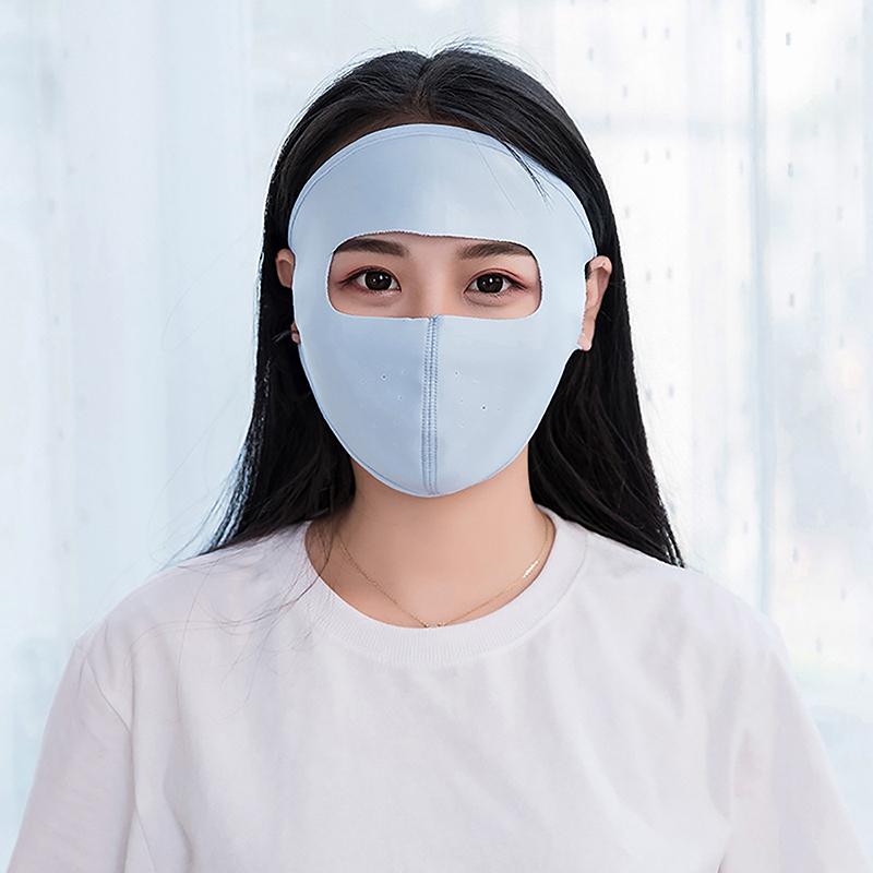 Summer Sunscreen Ice Silk Mask Uv Protection Face Cover Sunscreen Veil Face With Brim Outdoor Cycling Sun Protection Hats Caps