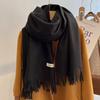 Scarf girls winter versatile solid color imitation cashmere scarf long scarf shawl dual-purpose couple men