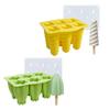 6 Cavity Carambola Silicone Ice Cream Mold with Lid DIY Ice Lolly Mold Popsicle Ice Mould
