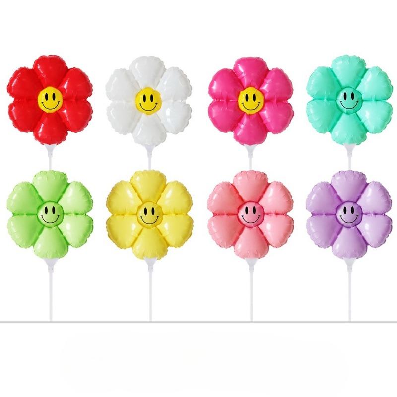Flower Balloons, Daisies, Sunflowers, Smiling Face Balloons, Ground Promotion, Setting Up Stalls, Holding Balloons, Birthday Decorations, Photo Props