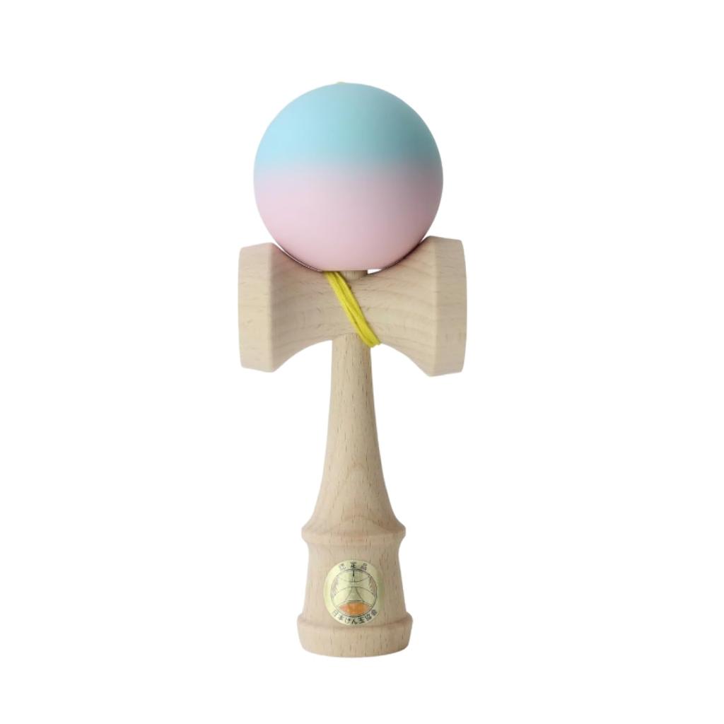 Yamagata Kobo Ozora Matte Certified by the Japan Kendama for Competition Use Blue Two-Tone Kendama, Association, (Light & Pink)