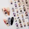 2 Sheets Cute Labu Bu Nail Sticker Hot Anime Figure Monsters Nail Sticker 5D Three-dimensional Embossed Nail Art Stickers