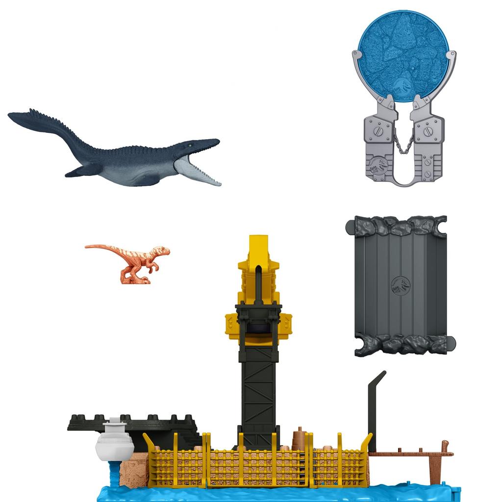 Mattel Jurassic World New Dominator Minifigure Playset: Rampage! Mosasaurus [Ages 4 and Up] HFF11