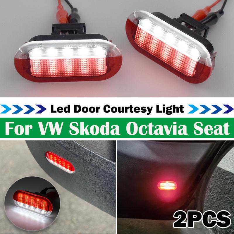 

2x Led Door Warning Light Interior Courtesy Welcome Lamp For VW Golf MK3 MK4 Polo Jetta Sharan Vento Touran Skoda Octavia Seat