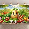 2D Flat Surface 1 Piece of Cute Smiling Potato Polyester Photo Background Cloth Indoor and Outdoor Party Banner
