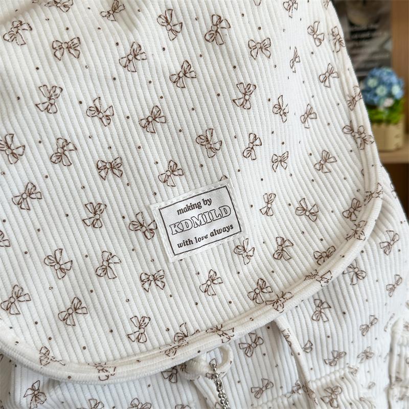 Cord-Schleifen-Rucksack Damen Leichter Zugband-Pendlerrucksack