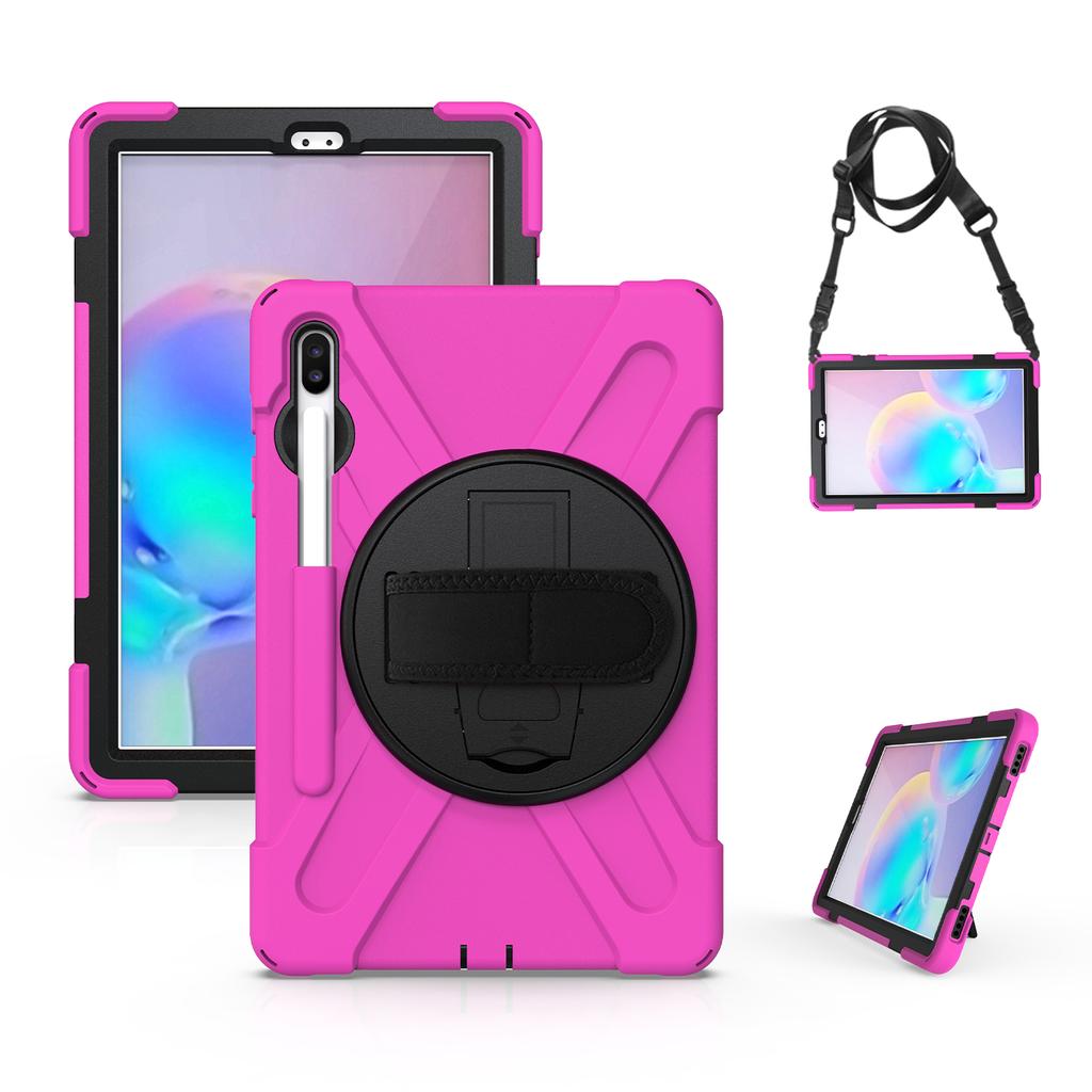 360 Rotatable Stand Case For Samsung Galaxy Tab S6 10.5inch 2019 SM-T860 SM-T865 SM-T867 Hybrid Cover With Hand & Shoulder Strap