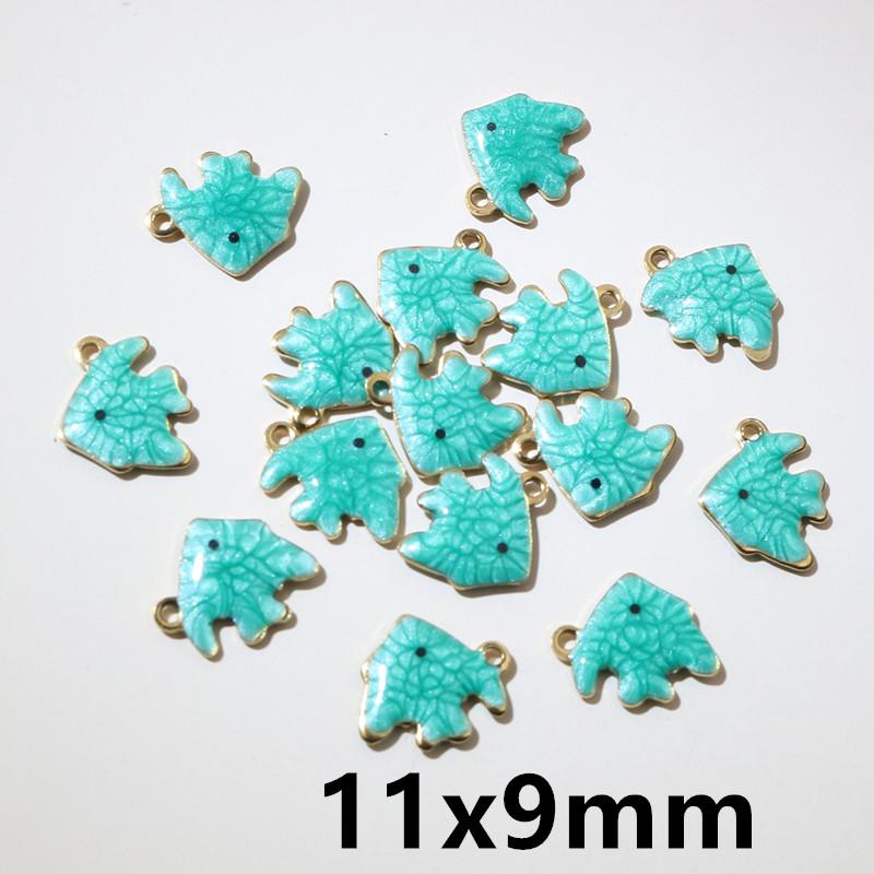 20pcs 11x9mm Stainless Steel Fish Enamel Charms Pendant Stainless Steel DIY Jewelry Making Accessories Findings