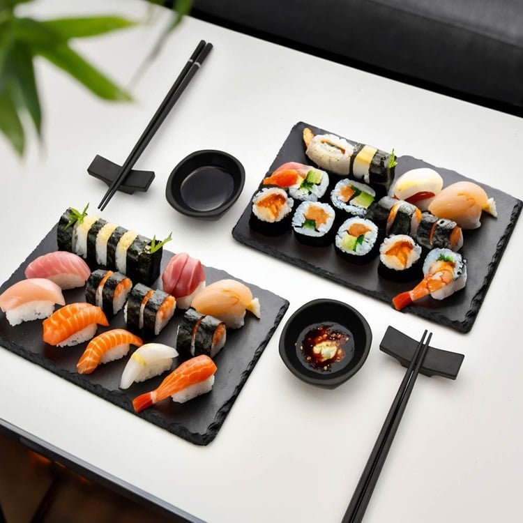 Set per fare e servire sushi per 2 persone cibo servire piatti