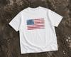 T-shirt Drapeau Américain Vintage, T-shirt Streetwear USA, T-shirt Graphique Oversize Y2K, T-shirt Esthétique Grunge Minimaliste