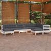 Day and Night - Day and Night Garden Furniture 9 Pieces and White Cushions Solid Pine Wood