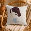 Whimsical YYoshitomo NaraS Cushion Cover Ultra Soft Pillowcase CloudLike Comfort Fabric with Concealed Zipper