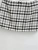 Retro Plaid Low-Waist A-Line Mini Skirt with Bowknot - Women's Autumn/Winter Hip-Hugging Skirt