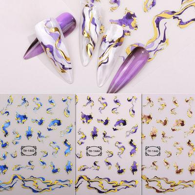 Manicure Sticker 3D Bronzing Nail Decal DIY Ribbon Nail Art Sticker