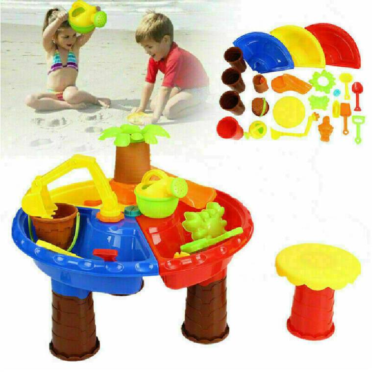 Table Beach Childrens Sand Pool Set Indoor Baby Water Dredging Tool Gift Box