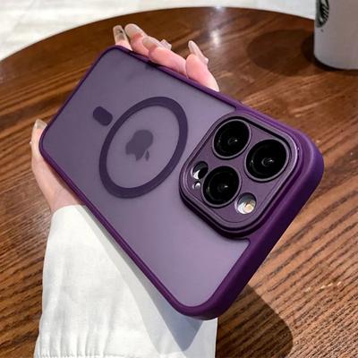 For Magsafe Magnetic Wireless Charge Matte Phone Case For iPhone 11 12 13 14 15 Pro Max 15 Plus Lens Protection Shockproof Cover