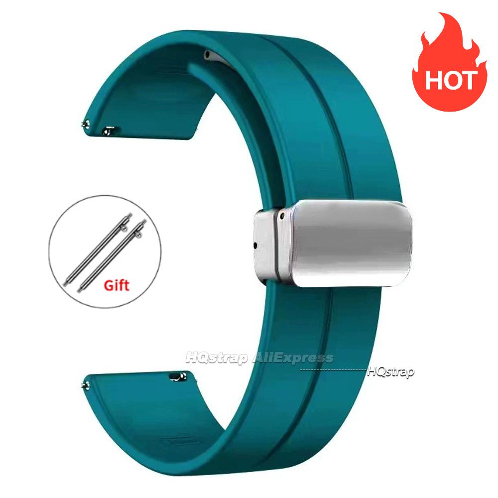 Magnetic Silicone Watch Strap 18mm 20mm 22mm Bracelet Magnetic Metal Buckle Wristband Quick Release Men Women Band Accessories