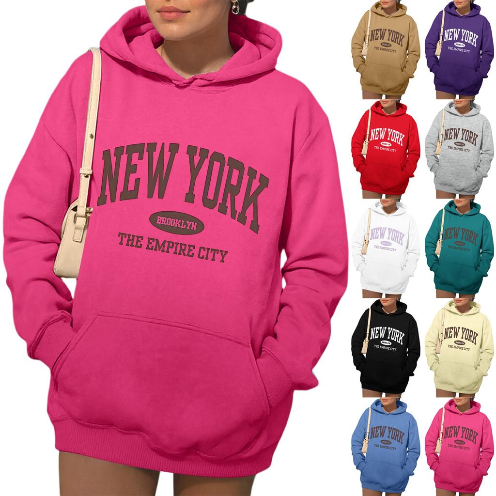 Womens Hoodies Fall Fashion Sweatshirts Printed Casual Long Sleeve Loose Sweatshirt Fall Hoodie Sweatshirt