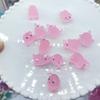 62KD 6Pcs Luminous Pig Ornaments Car Mini Resin Piggy Figures Miniatures Garden Pigs