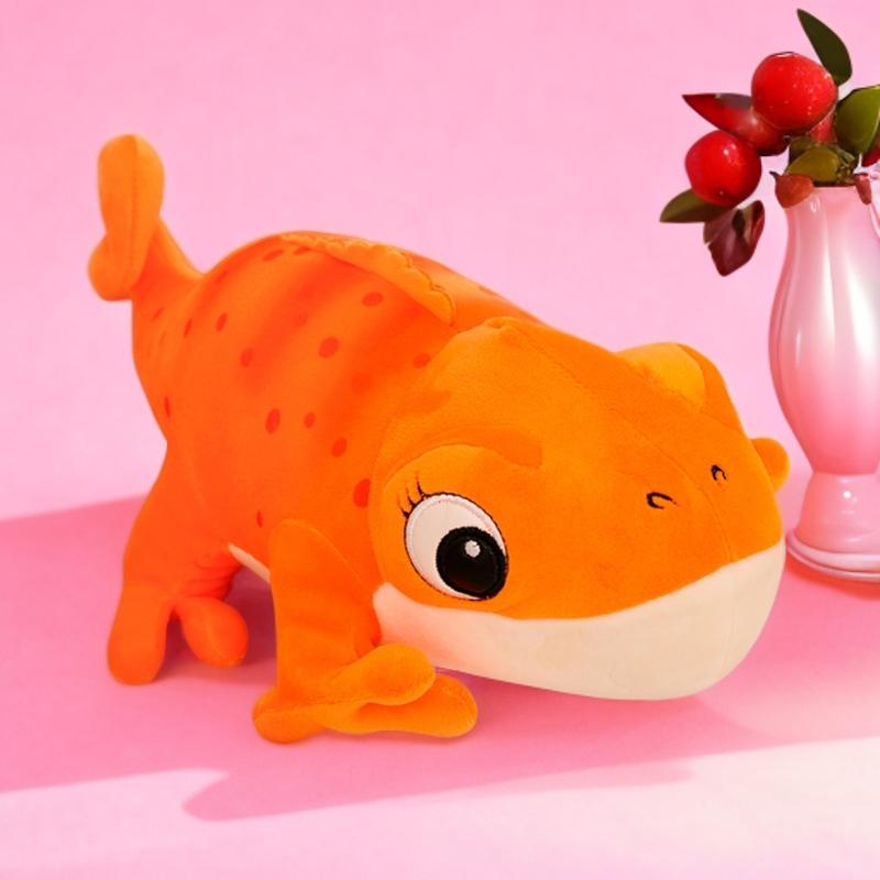 Cartoon Chamäleon Plüschtier Stofftier Grün Orange Blau für Jungen Mädchen Kinder Schreibtischdekoration Niedliche Weiche Puppe Kawaii Geschenkidee