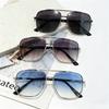 Men's Double Beam Blue Sunglasses Retro Fashion UV Protection Driving High Definition Travel Sunglasses
