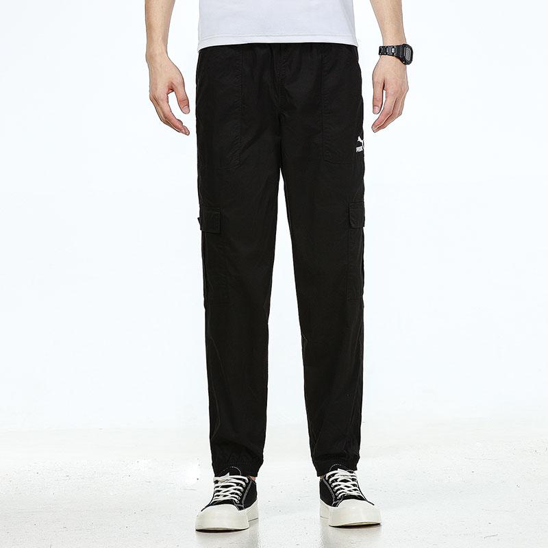 Puma Woven Tapered Cargo Joggers Men Bottoms Black 533101-01