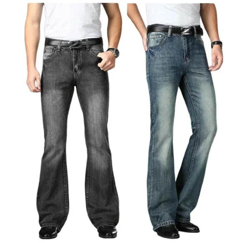Men's Flared Pants Classic Flared Jeans Loose Leg Jean Boot Cut Trouser