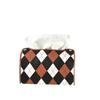 Rhombus Grid Portable Tissue Box for Home, Bedroom, Living Room, Dining Table, and Car.