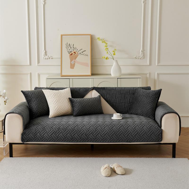 Solid Color Non-slip Sofa Cover Thicken Soft Sofa Cushion Towel For Living Room Furniture Decor Slipcovers Couch Covers