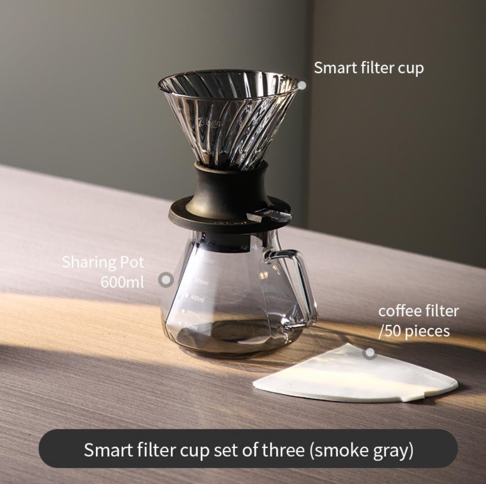 Hand Brewed Coffee Set Coffee Server with Filter Switch Dripper Handmade Borosilicate Glass Maker for Over Coffee Dripper Sets