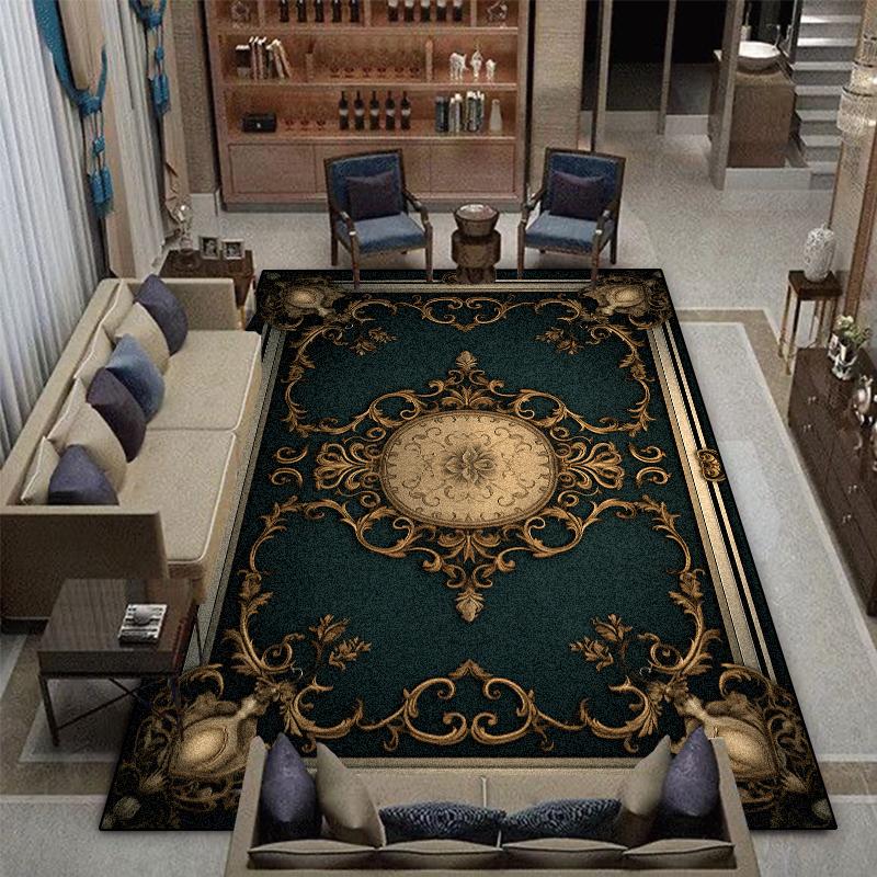 Retro American Style Carpet for Living Room Large Area Decoration Sofa Coffee Table Rugs Home Bedroom Non-slip Lounge Floor Mat