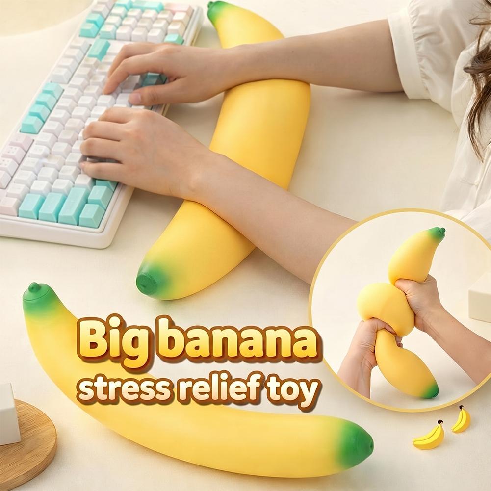 Simulation Giant Banana Squishy Toy Super Soft Slow Rising Stress Relief Anti-Anxiety Fidget Toy For Kids Adults Focus Gifts