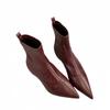 2025 autumn and winter new version pointed head thin heel short boots retro thin boots autumn and winter medium heel boots