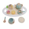 Wooden Teapot Tea Cup Set for Little Girls Role Playing Enhance Social Skills Pretend Wood Tea Set