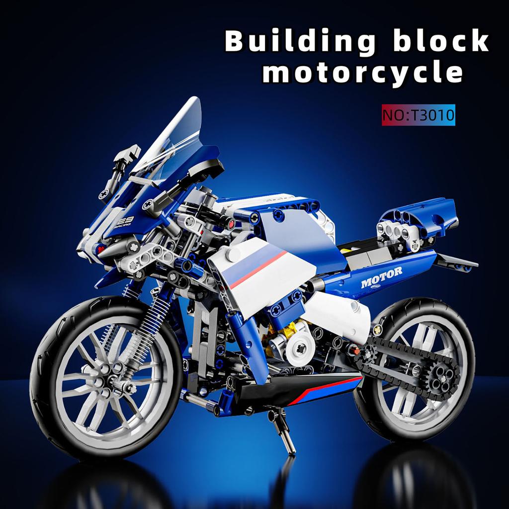 446PCS Motorcycle Construction Bricks Toy Kit Speed City Assembly Puzzle Model Blocks Education Desktop Decor Gifts