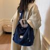 Lässige Wind Canvas Tasche Tragetasche Literarischer Fan Studentenkurs Tragetasche Mode Denim Schultertasche