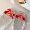 Sparkling Red Beaded Crystal Flower Shoe Clips Elegant Shoe Decor for Sandals Jelly Shoes Banquet Gift Choice
