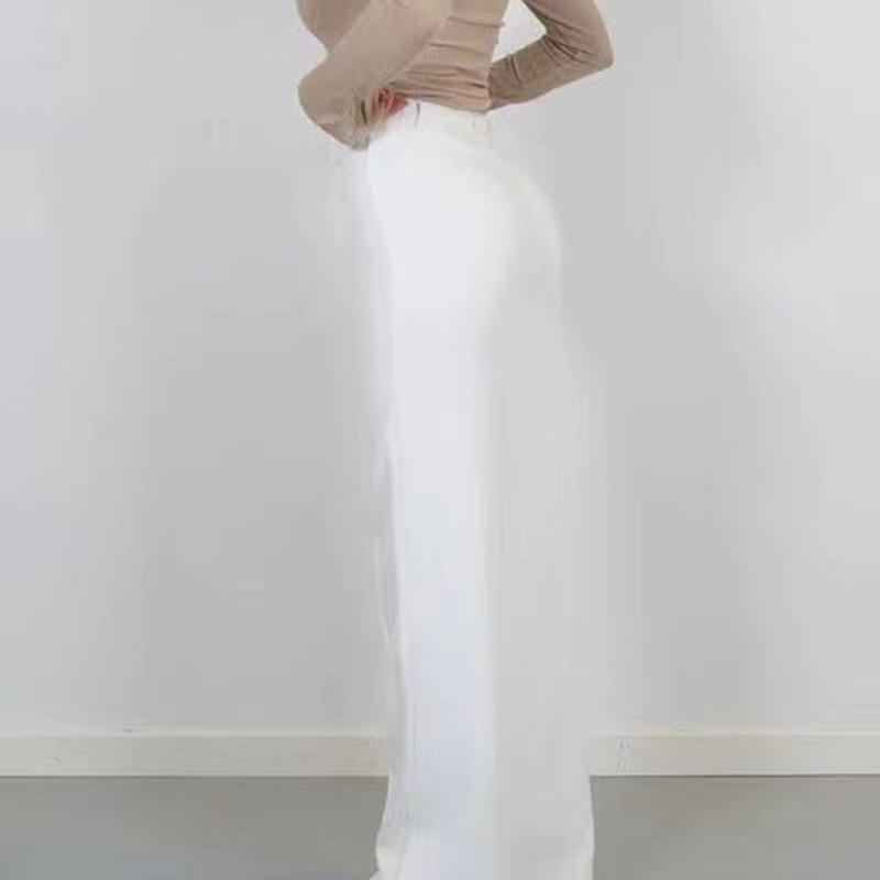 Kancelář Lady Volné Plus Velikost Ležérní Kalhoty Dámské Jednobarevné Jednoduché Móda Rovné Široké nohavice Dámské Slim Fit Elegantní Kalhoty s vysokým pasem 24401