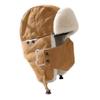 Unisex Winter Warm Fleece-Lined Aviator Beanie Hat With Neck Cover Windproof Riding Cap Cold Weather Outdoor Use
