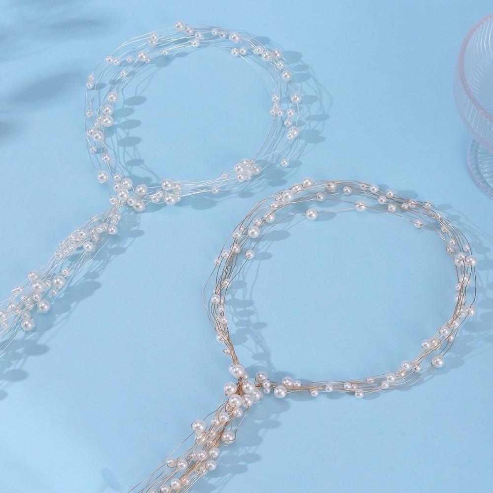 Imitation Pearl Fairy Hair Band Handmade Bridal Headdress Elegant Pearl Headdress Hair Accessories