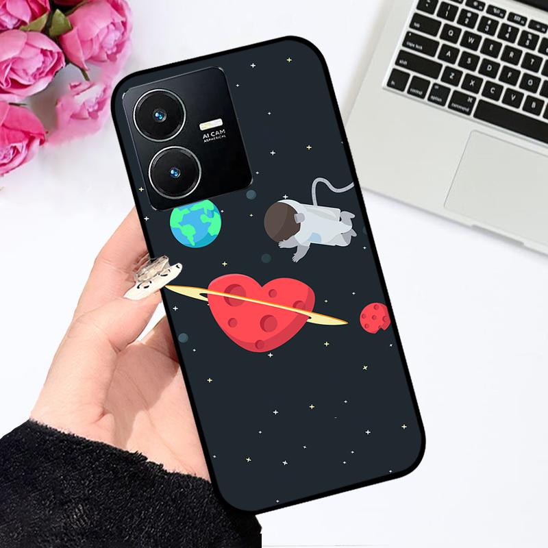 Pour Vivo Y22 4G Coque V2207 V2206 Y22s Impression Couleur Mat TPU Silicone Souple Housse de Téléphone Pour Vivo Y35 4G Pare-chocs Anti-choc Fundas