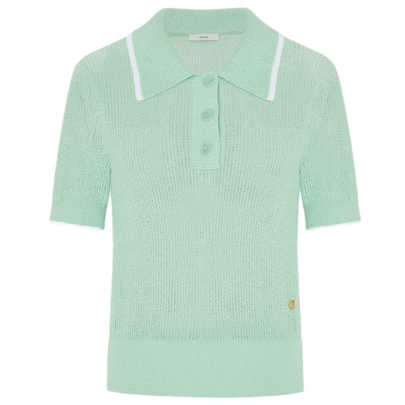 Edition Women's Hollow Knit Polo Top