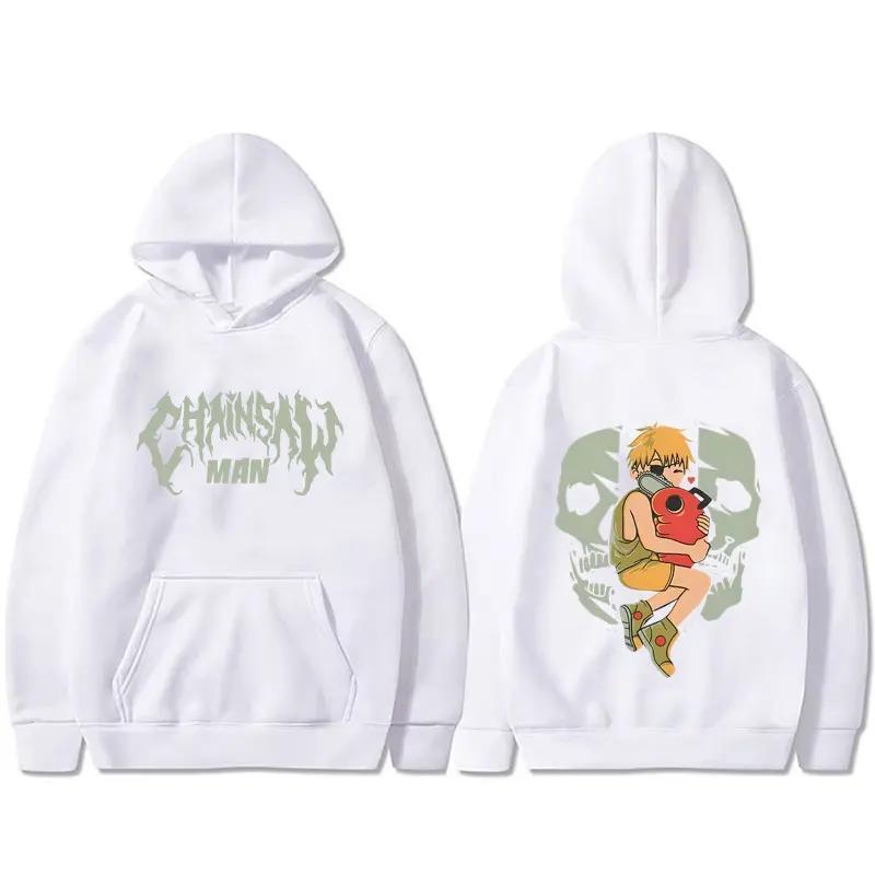 Anime Chainsaw Man Hoodie Funny Cartoon Denji Pochita Graphic Hooded Sweatshirt Men's Women's Manga Cosplay Oversized Streetwear