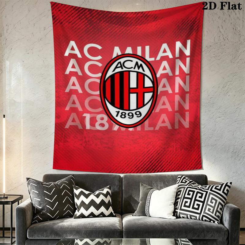 AC Milan Wall Tapestry Aesthetic Wall Hanging Printed Fabric Blanket Decorative Tapestries for Bedroom Living Room Home Decor